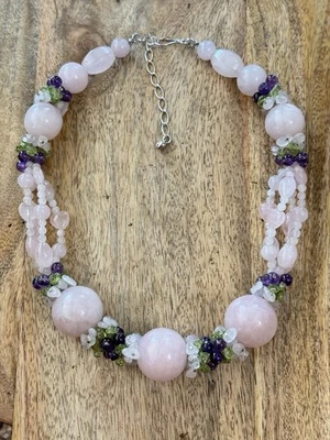 Jay King Sterling Silver Rose Quartz Beaded Strand Necklace 19” - Image 1 of 4