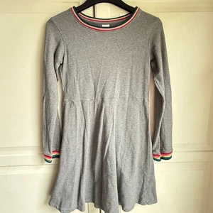 Hanna Andersson 160 Girls Dress Rainbow Trim Long Sleeve Casual Gray Size 14-16 - Picture 1 of 6