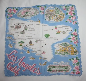 Vintage Taschentuch Los Angeles Calif City State Design - Bild 1 von 6