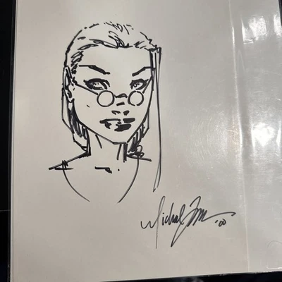 Lara Croft Hand-Drawn Sketch by Michael Turner on Comic Backboard – Original Art - Image 1 of 4