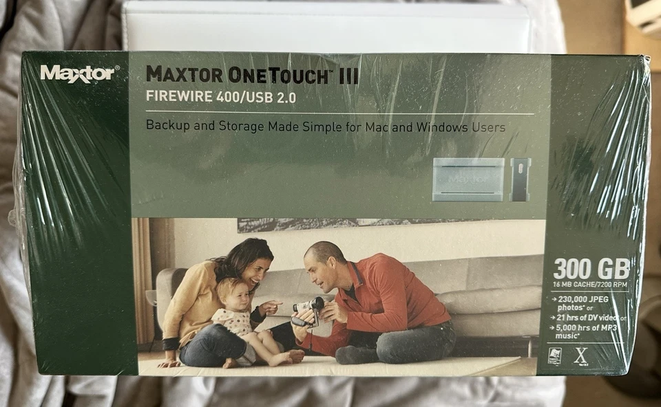 Maxtor Seagate OneTouch III - 300GB External USB 2.0/Firewire 400 Hard Drive NEW - Image 1 of 4