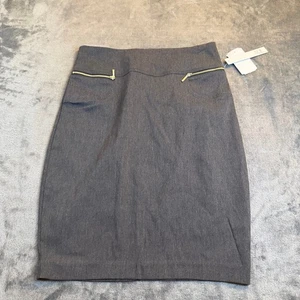 JOE B Charcoal Pencil Skirt Womens Size Medium Zipper Pockets Business NWT - Picture 1 of 9