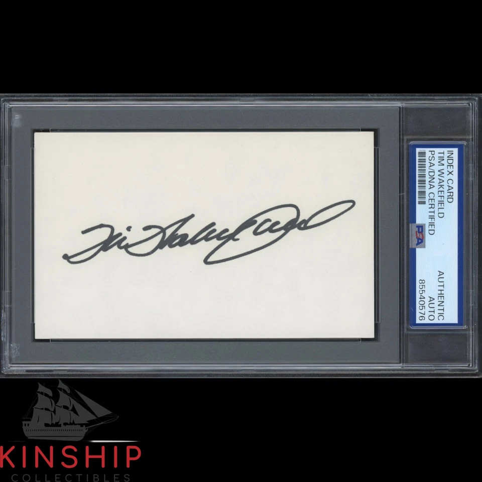 Tim Wakefield signed 3x5 Index Card PSA DNA Slab Red Sox Baseball Auto C5384 - Image 1 of 1