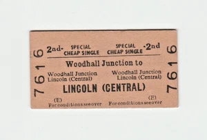 Railway Ticket British Rail Woodhall Junction to Lincoln Central 1966 - Picture 1 of 2