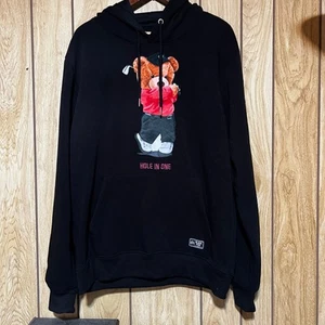 Black Pike Hole in One Black Fleece Patch Embroidered Hoodie LG - Bild 1 von 8
