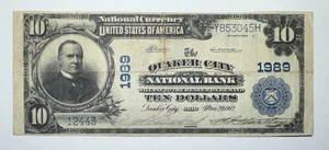 1902 $10 Quaker City National Bank Ohio, National Currency - Picture 1 of 2