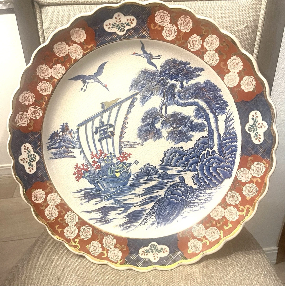 戦前 昭和初期頃 二明商会 プレート5枚 ハンドペイント 未使用 上絵付