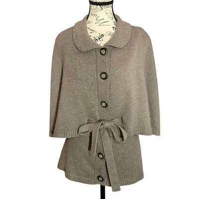 Etcetera серо-коричневый шерсти кашемир на пуговицах свитер кардиган ремень плащ маленький - Изображение 1 из 4