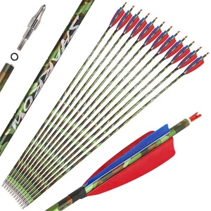 6/12 Carbon Arrows Natural Feather SP340 ID6.2mm  Archery Target Hunting - Picture 1 of 17