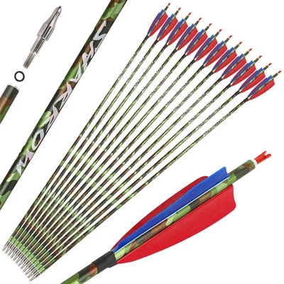 6/12 Carbon Arrows Natural Feather SP340 ID6.2mm  Archery Target Hunting - Image 1 of 4
