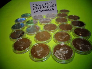 *2003 S ORO 24 CARATI *Nativi Americani-*Sacagawea $* Deep Cameo U.S GEM Proof - Foto 1 di 11