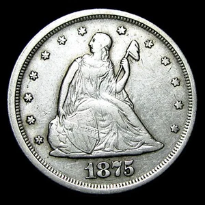 1875-S Twenty Cent Piece 20cp Silver ---- Nice Rare Coin ---- #907Z - Picture 1 of 4