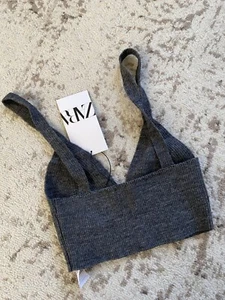 NEW ZARA WOMENS WOOL BLEND BRA BRALETTE TOP SMALL - Picture 1 of 4