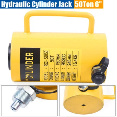 Cilindro hidráulico gato de 20/50 toneladas de acción simple 4 pulgadas, 6 pulgadas carrera gato sólido Ram Foto 1 de 4