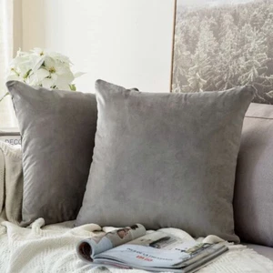 4 Vaulia velvet gray pillowcases - Picture 1 of 2