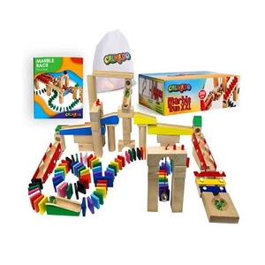 200 pcs Marble Run Wooden Set/Ball Track Set for Kids/Girls/Boys Made of Beec... - Picture 1 of 6