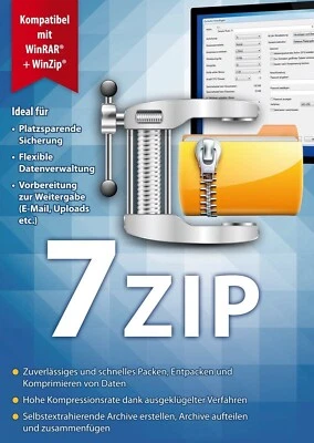 *** 7ZIP Datenkompressionsprogramm *** 32bit+64-bit Windows, ZIP, RAR, TAR *** - Bild 1 von 4