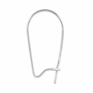 2 pcs 17mm X 8.6mm Kidney Ear Wire in 18K White Gold w/ Palladium - Picture 1 of 2