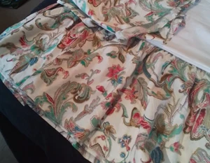 Ralph Lauren Antigua Jacobean King Size Bed Skirt Floral Botanical Split Corner - Picture 1 of 13