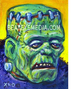 XNO Art-Comic Art-Comix originale, FRANKENSTEIN-HALLOWEEN-MOSTRO-HORROR-KARLOFF - Foto 1 di 1