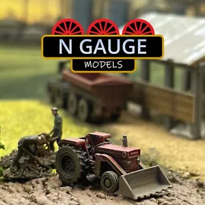 PAINTED - N Scale Gauge Vintage Front End Loader Tractor 1:148 (1:160 ) - Picture 1 of 3