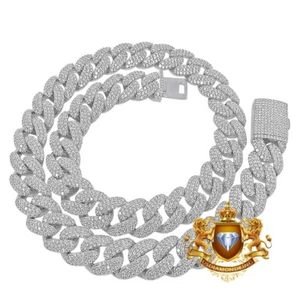 274+ Grams Thick 18mm 25.25 Ct. White Gold Tone Miami Cuban Link Chain Neckless - Picture 1 of 11