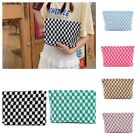 Korean Style Chessboard Cosmetic Bag Knitted Large Capacity Makeup Bag  Girls