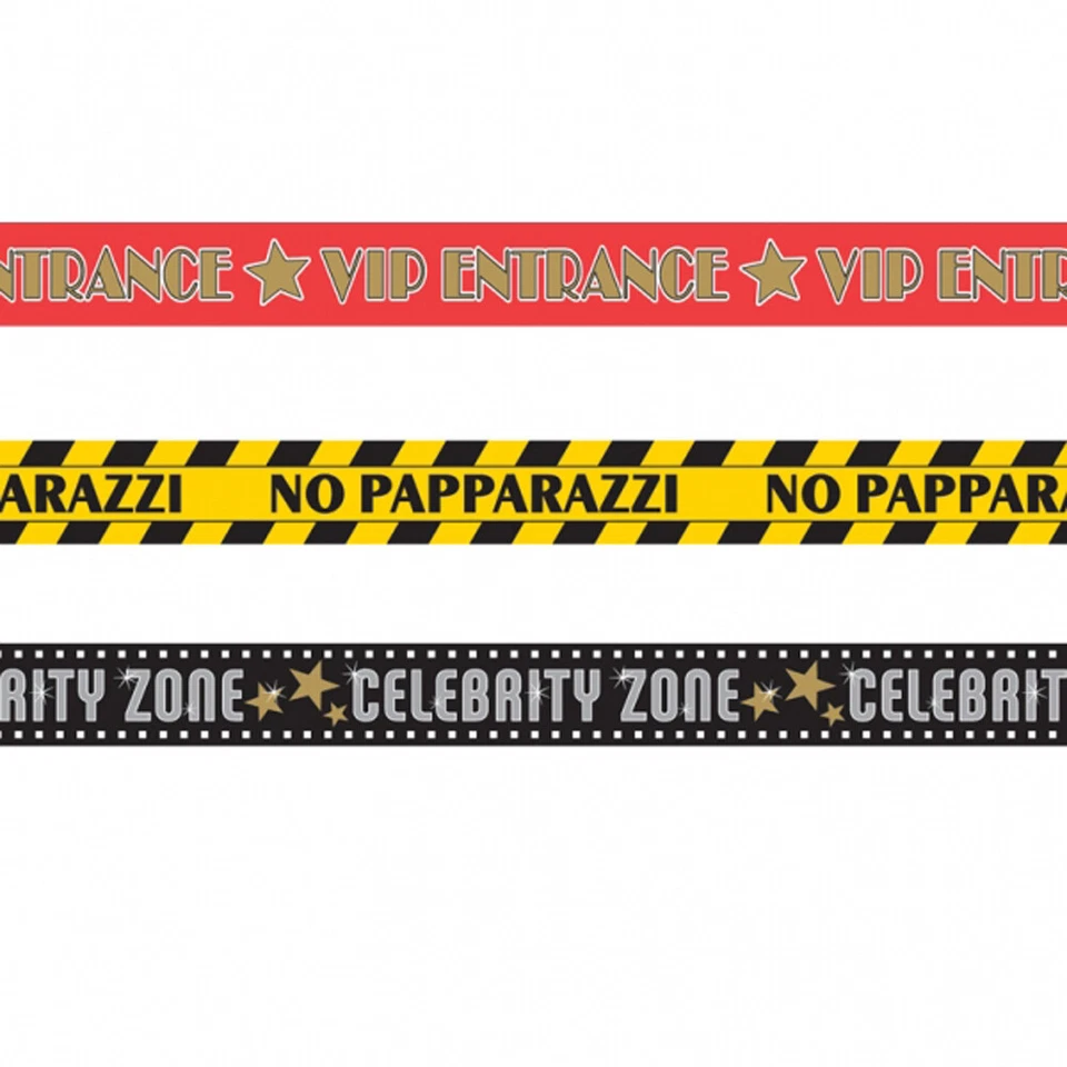 3 Hollywood Night VIP Celebrity Entrance 30ft Caution Party Tape Streamers