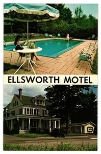 Postal de colección sin usar Ellsworth Motel Route 1 y 3 Ellsworth Maine 2 vistas - Imagen 1 de 2