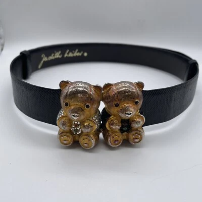 Cinturón de piel de serpiente ajustable Judith Leiber de colección 🧸 osos de peluche con cristales ¡RARO! Foto 1 de 4