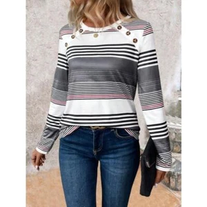 Plus Size Women's Long Sleeved Top with Casual Loose Clothing - Picture 1 of 6