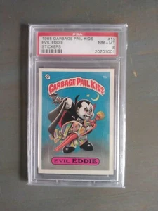PSA 8 1985 Topps Garbage Pail Kids Evil Eddie Matte Sticker #1b OS1 Series 1 GPK - Picture 1 of 2