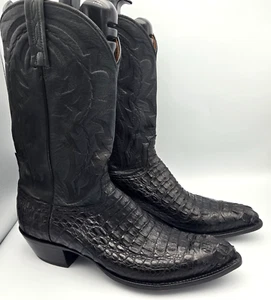 Lucchese Stiefel Herren Größe 12D Original Kaiman Krokodil Schwarz Western Snip Toe - Bild 1 von 24