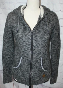 Roxy Women's Black Sherpa Lined Zip Front Hoodie with Pockets Size Small - Picture 1 of 3