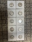 Lot de 10 argent Washington Quarters avant 1964