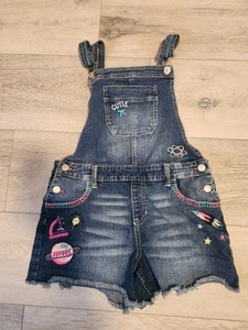 Jordache Denim Shortalls Girl's XXL/2XG (18) Embroidered Colorful - Picture 1 of 7