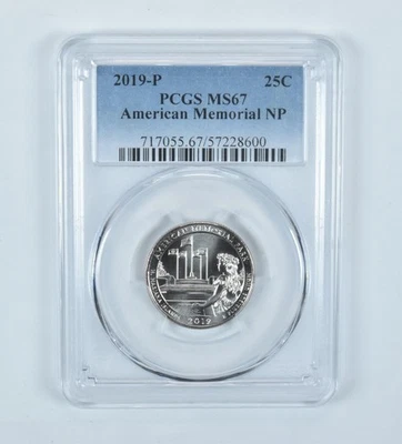 2019-P Washington Quarter ATB American Memorial MS67 PCGS *9409 - Image 1 of 4