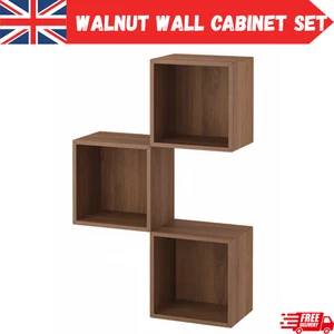 IKEA EKET Wall Cabinet Combo Walnut Effect Shelving Unit with Rails 70x25x105cm - Picture 1 of 7