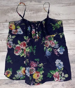 Débardeur chemise Marks & Spencer taille L grand - bleu/fleurs/sanghetti bretelles B - Photo 1/9