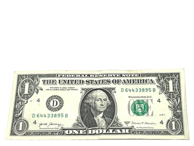 U.S. 2017A, $1.00 FEDERAL RESERVE NOTE, Almost UNC, S/N D 64433895 B (#528) - Image 1 of 2