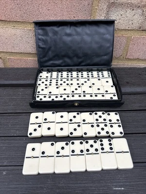 Vintage WH Smith Domino Set 28-Piece Complete Set with Centre Spinners with Case - Image 1 of 4