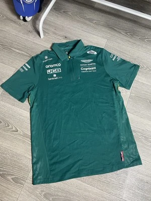 Aston Martin Formula One Pelmark Team 1/4 Zip Polo T-Shirt Men’s Size M TECKIT - Image 1 of 4