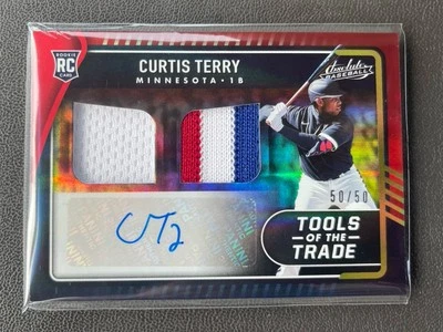 2022 Curtis Terry Absolute Tools of the Trade Dual Swatch Auto Red 50/50 Twins - Image 1 of 3