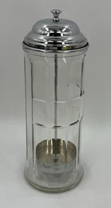 Dispensador de paja 11 pulgadas vintage pesado TableCraft panel vidrio transparente elevador de metal - Imagen 1 de 7