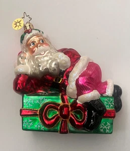 CHRISTOPHER RADKO PRESENTLY RESTING 3010314 CHRISTMAS PRESENT ORNAMENT - Picture 1 of 3