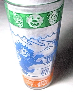 Tall Cartoon Circus Drinking Glass Tumbler: VGC - Picture 1 of 4