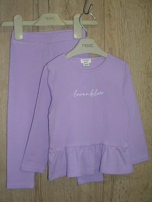 Abito tunica top vestito leggings River Island bambina jersey lilla età 18-24 mesi - Immagine 1 di 3