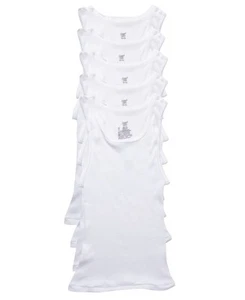 Hanes WHITE Ultimate Boys' Lightweight Tank, 5-Pack, US Small (6-8) - Picture 1 of 3
