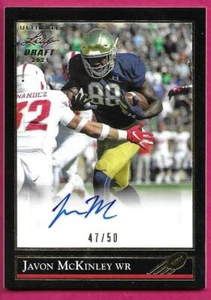 2021 Leaf Ultimate Draft Football JAVON MCKINLEY 1992 Black Gold Autograph 47/50 - Picture 1 of 2