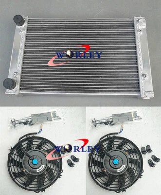 Aluminum Radiator + 2x Fan For 1982-1992 VW Golf MK2 MK II 1.6 8V and 1.8 16V MT - Image 1 of 4